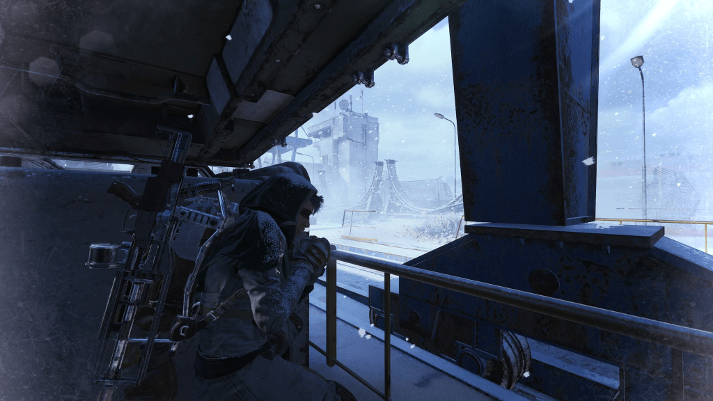 Image of a character from ARC Raiders crouched in cover, shivering from the cold during the Cold Snap event.