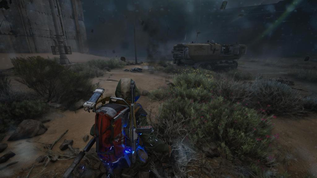 An in-game screenshot from ARC Raiders in the midst of the hurricane map condition.